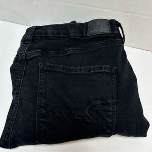 American Eagle‎ Ne(x)t Level Stretch Curvy Hi-Rise Black Destroyed Jegging 14